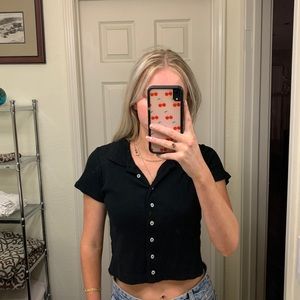 Brandy Melville Black Button Down